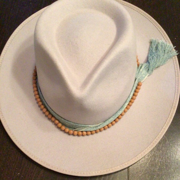 NEW! Sale Wyeth boho denim beaded fedora - Picture 1 of 5